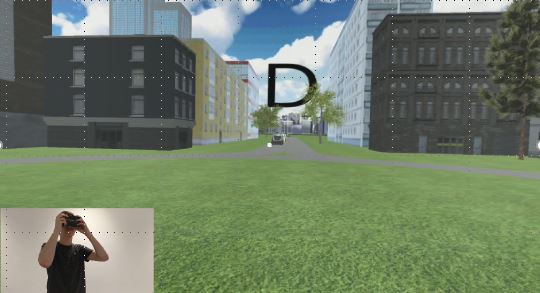 User with pedestrian vr simulator