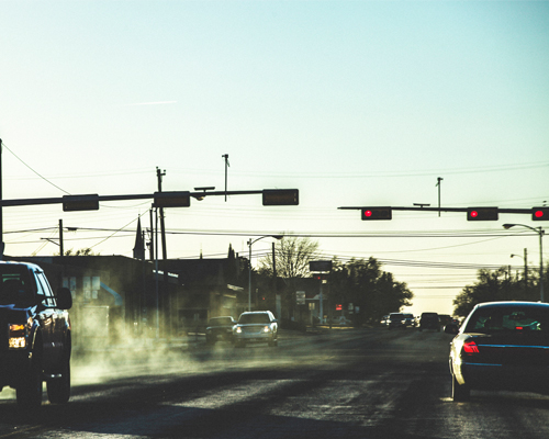 An intersection in the USA. Traffic signals could soon be communicating with vehicles