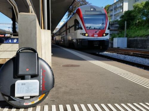 Micro mobility tool at a train station