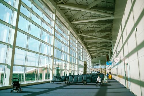 Airport terminal during covid-19 pandemic