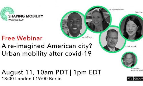 Shaping Mobility webinar by PTV Group Webinar on transport planning after COVID-19