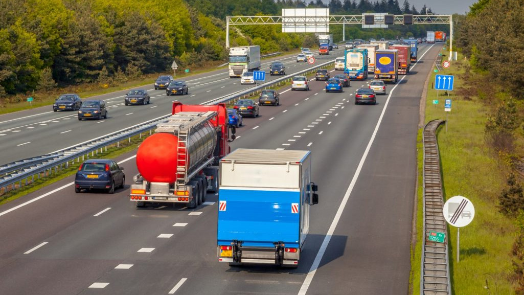 truck on the road
