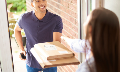 ptv-blog_logistics_ecommerce_buen_fin Paket wird an die Haustüre geliefert