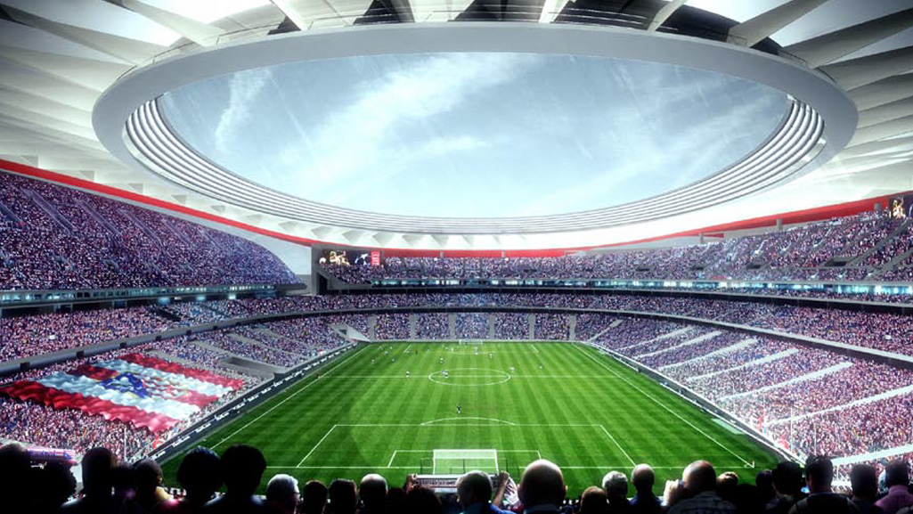 voetgangerssimulatie van stadion Atlético Madrid