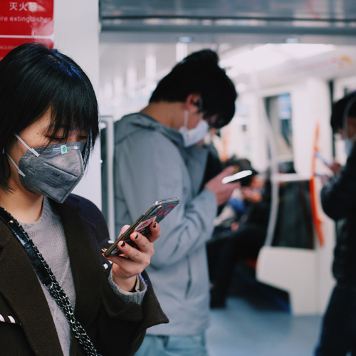 personne dans le métro