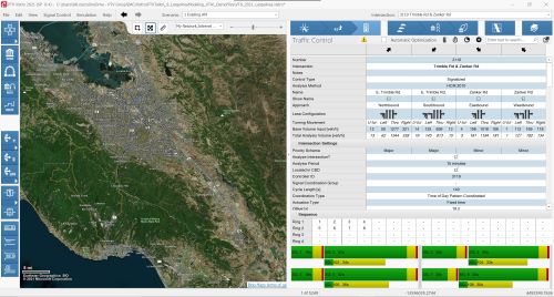 PTV Vistro software in actie in Silicon Valley, waar het meer dan 250 kruispunten ondersteunt