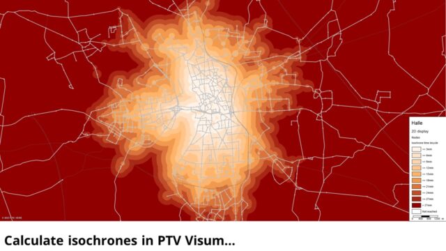 PTV Visum Publisher: 6. Isochrone maps