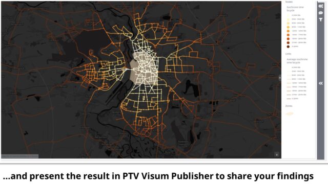 PTV Visum Publisher: Isochrone maps