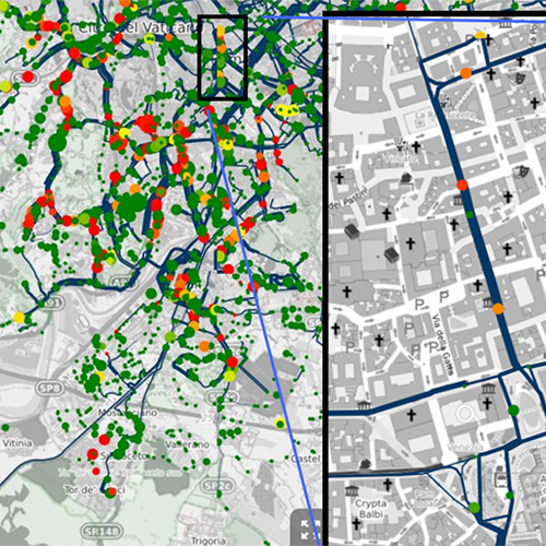 PTV Optima uses live data from vehicles and passenger volumes in public transportation to estimate passenger volumes on board and at stations and stops for the near future.