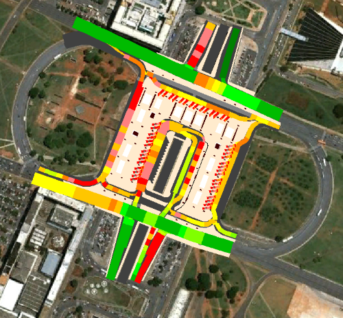 Color scheme map: average speed for links