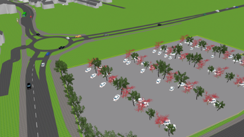 Planned parking area outside city center, in the Do-Something scenario