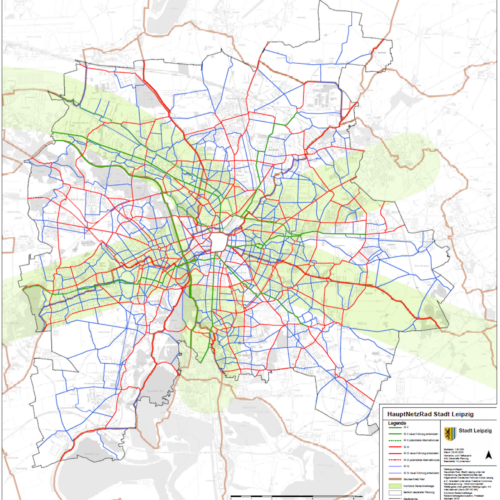 Hauptnetz für den Radverkehr in Leipzig