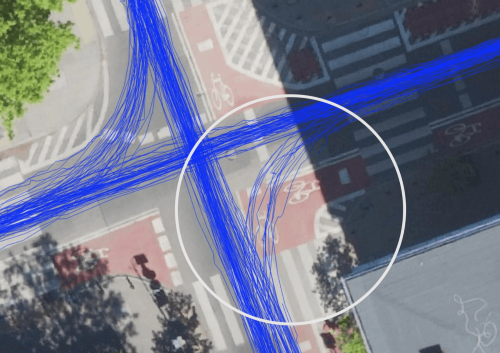 Drone intersection counts supporting link and connector corrections