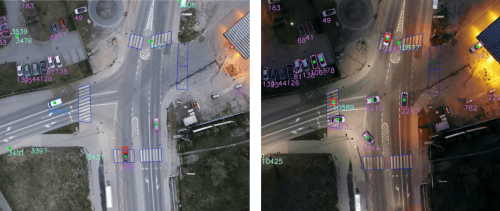 Drone intersection counts affected by lighting and visibility conditions
