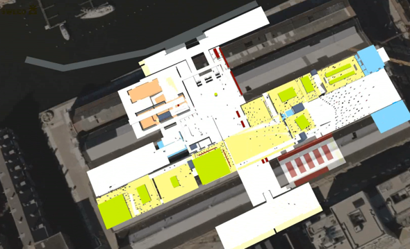 Event venue simulation top view of Drift Museum in PTV Viswalk