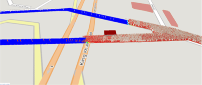 pedestrian simulation for major events, queue spillback and congestion near