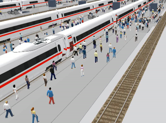 Multimodal station microsimulation, phased works increase bottleneck risk
