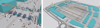 Multimodal station microsimulation model in PTV Vissim and PTV Viswalk