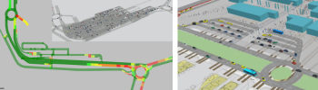 Multimodal station microsimulation result for road access and curbside