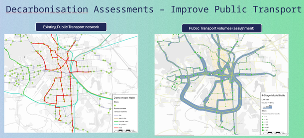 Public transport planning workflow, baseline network and passenger flow maps
