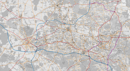 Road classes across the GZM metropolitan transport network