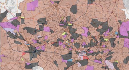 Dominant activities across GZM Traffic Analysis Zones